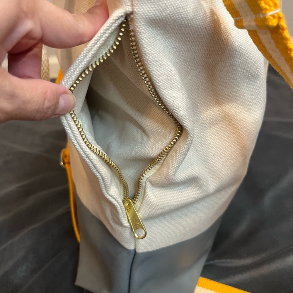 Dipped Tote with Yellow Strap - Picture 6 of 11